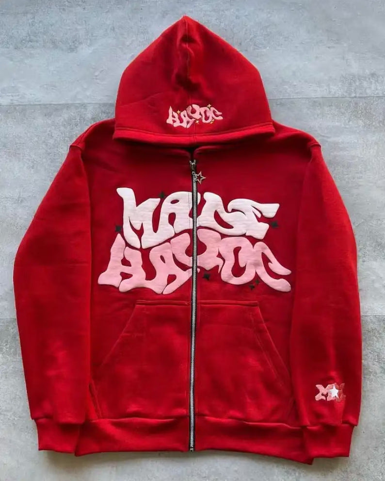 Hip Hop Zip Up Hoodie