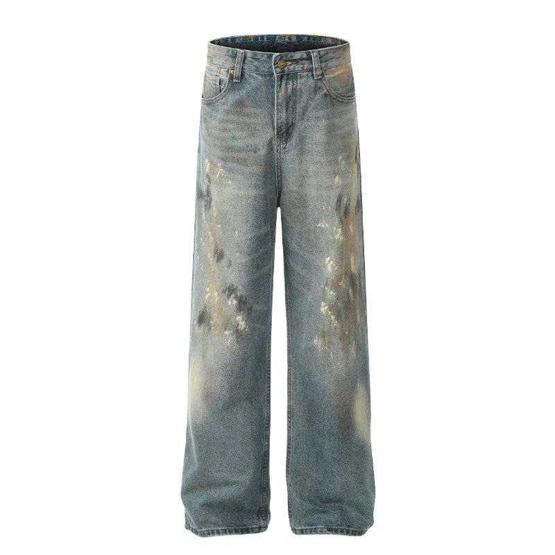 Loose Paint Splashed Jeans