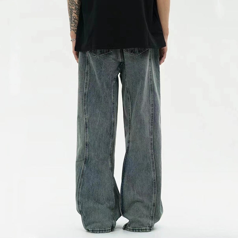 Draping Effect Wide-leg Jeans