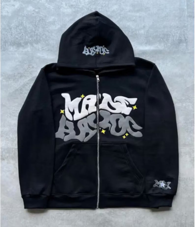 Hip Hop Zip Up Hoodie