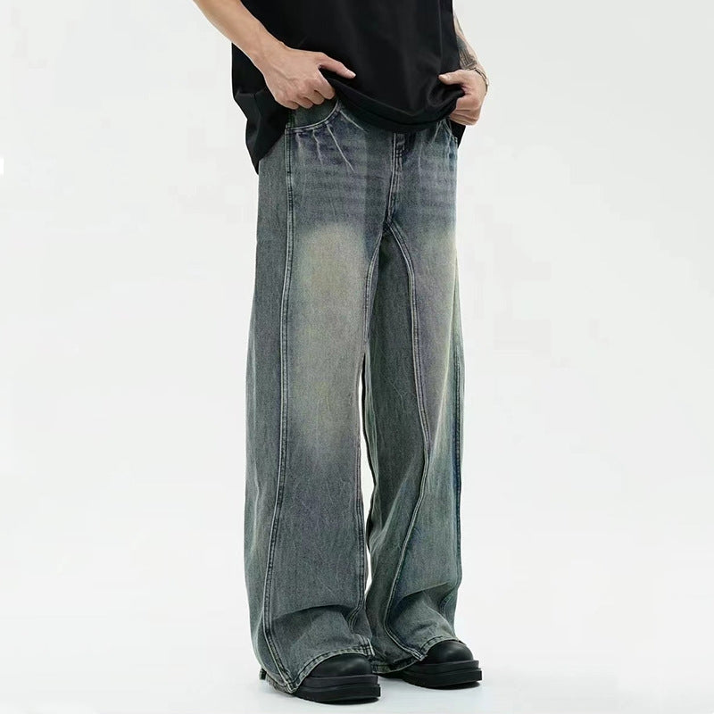 Draping Effect Wide-leg Jeans