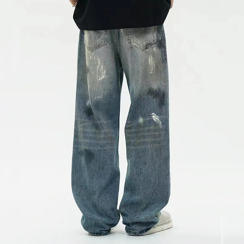 Loose Paint Splashed Jeans