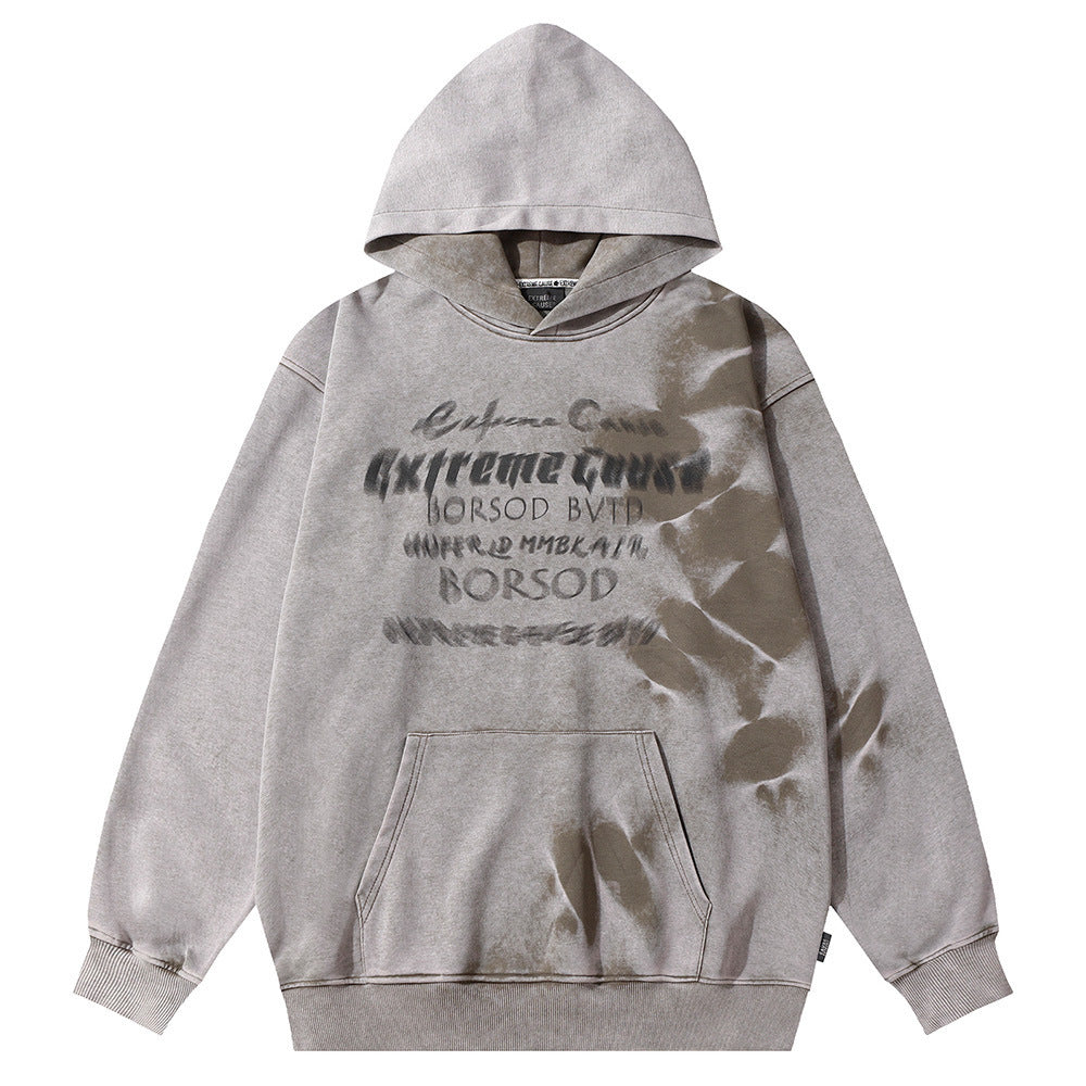 Tie-dyed Letter Hoodie