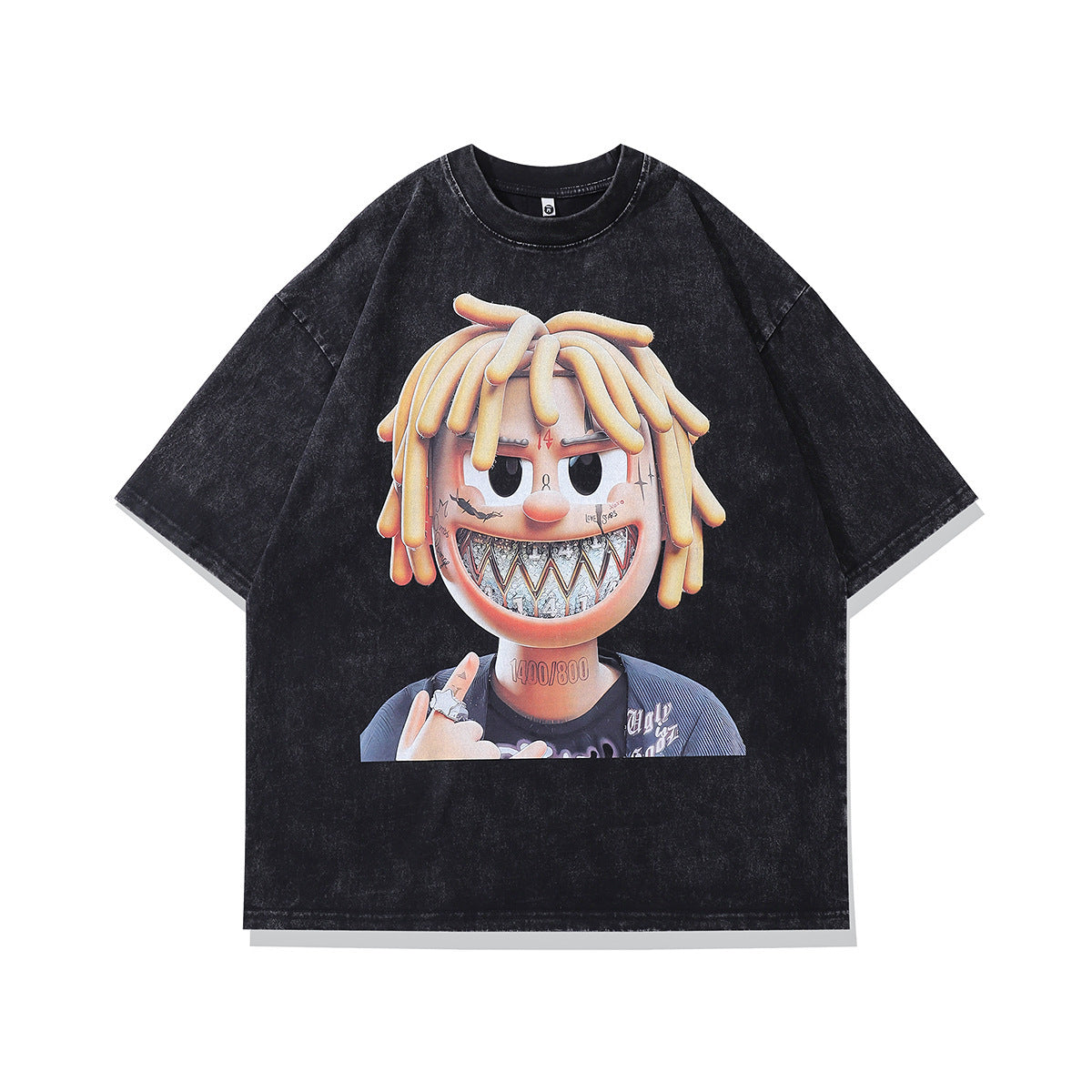 Retro Cartoon Printed T-shirt