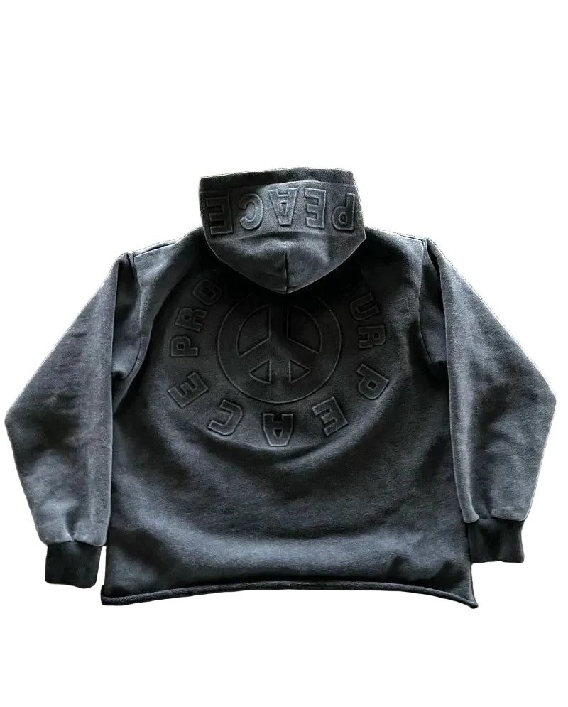 Peace embroidered Hoodie