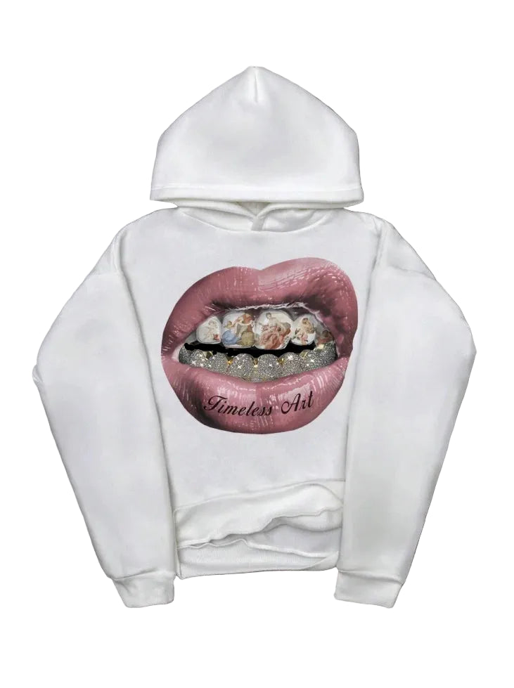 Pink Lip Print Hoodie