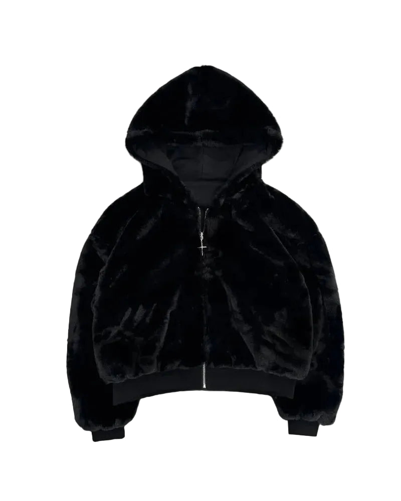 Retro Leopard Zip Hoodie