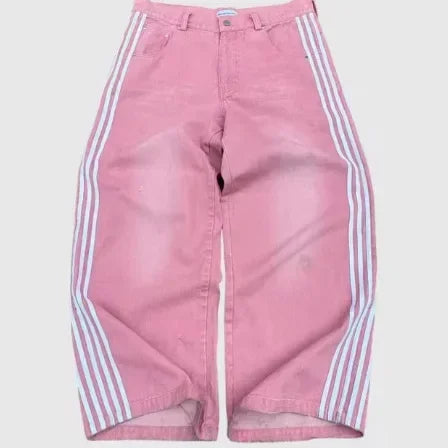 Y2K Striped Baggy Jeans