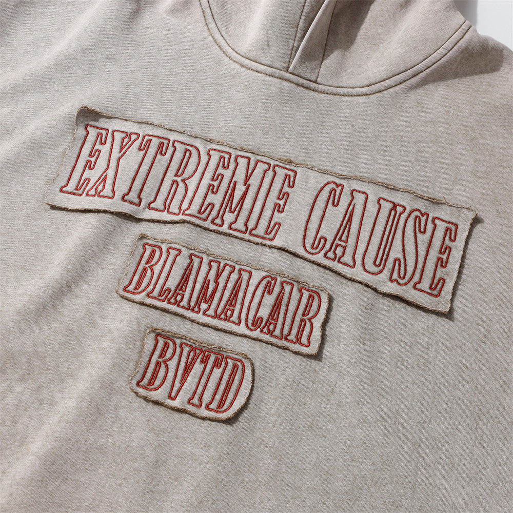 Patch Embroidered Hoodie