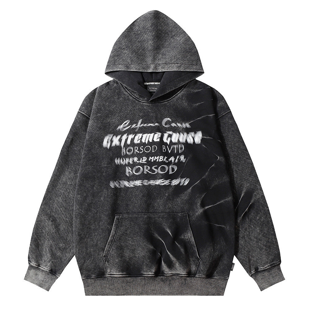 Tie-dyed Letter Hoodie