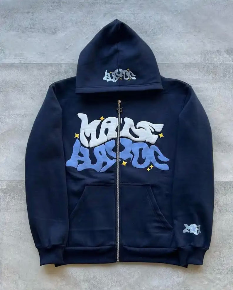 Hip Hop Zip Up Hoodie