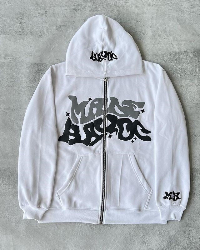 Hip Hop Zip Up Hoodie