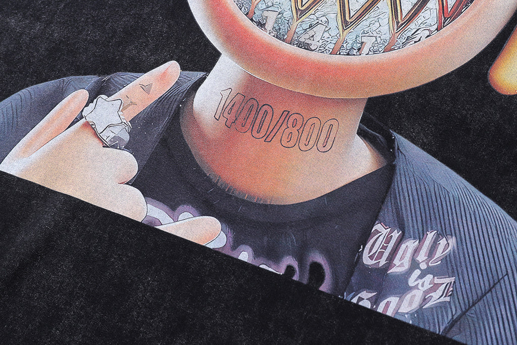 Retro Cartoon Printed T-shirt