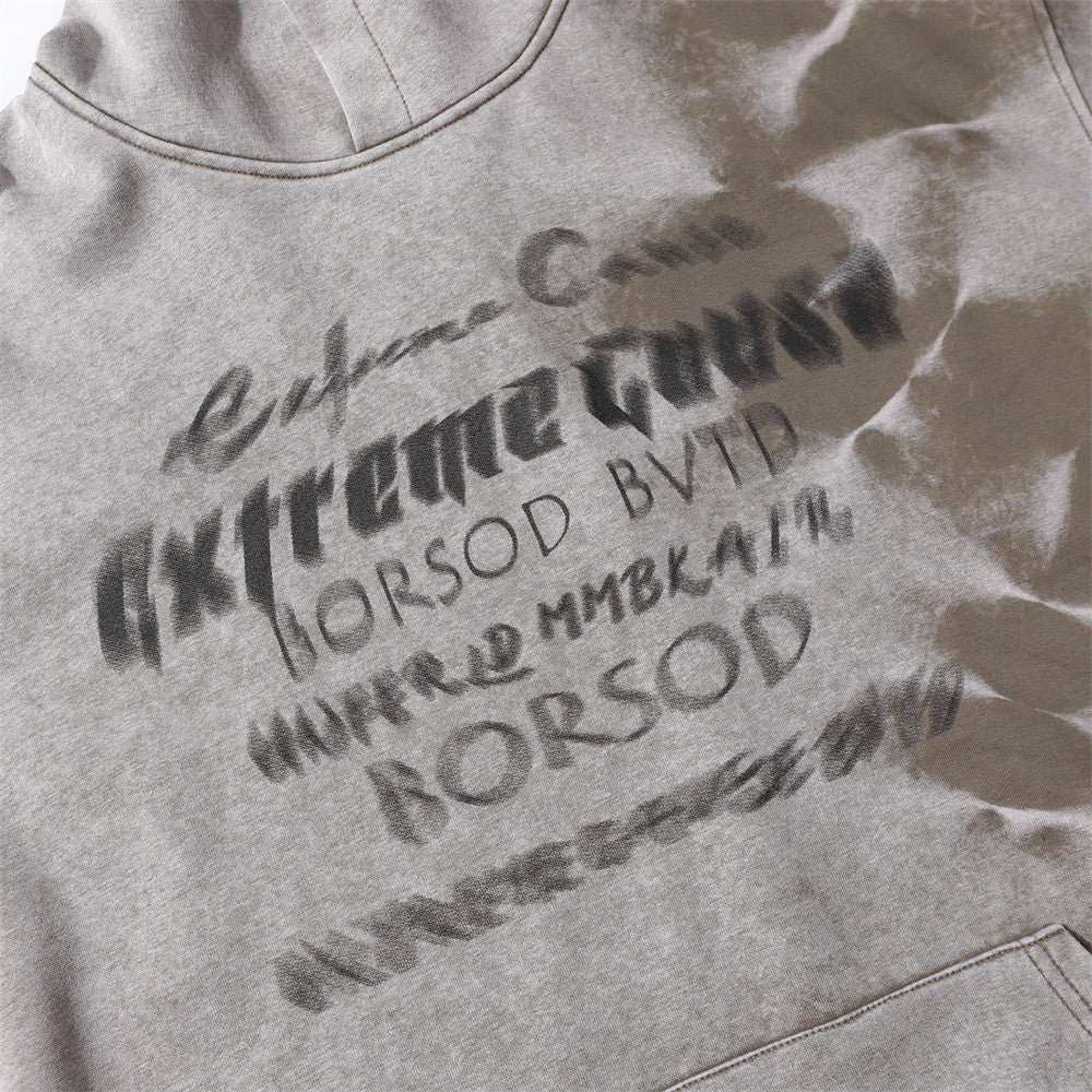 Tie-dyed Letter Hoodie